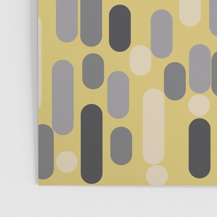 Morningside Heights Midcentury Modern Pattern in Retro Gray, Cream, and Yellow Poster Gallery Image 3