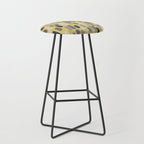 Morningside Heights Midcentury Modern Pattern in Retro Gray, Cream, and Yellow Stool Gallery Image 1