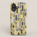 Morningside Heights Midcentury Modern Pattern in Retro Gray, Cream, and Yellow iPhone Case Gallery Image 1