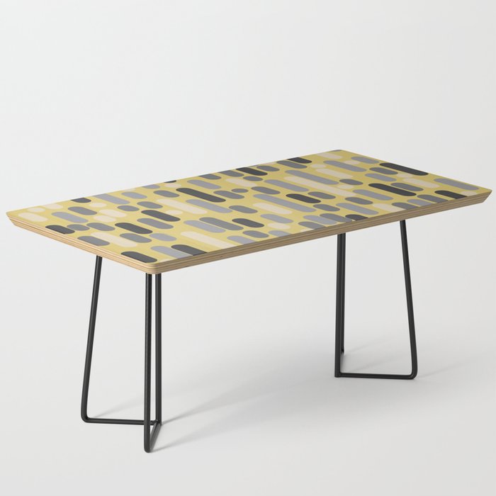 Morningside Heights Midcentury Modern Pattern in Retro Gray, Cream, and Yellow Coffee Table Gallery Image 1