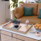 Abundance - abstract pink marbling painting Serving Tray Gallery Image 2