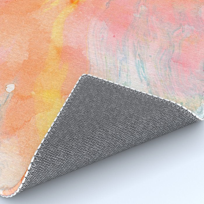 Abundance - abstract pink marbling painting Rug Gallery Image 4