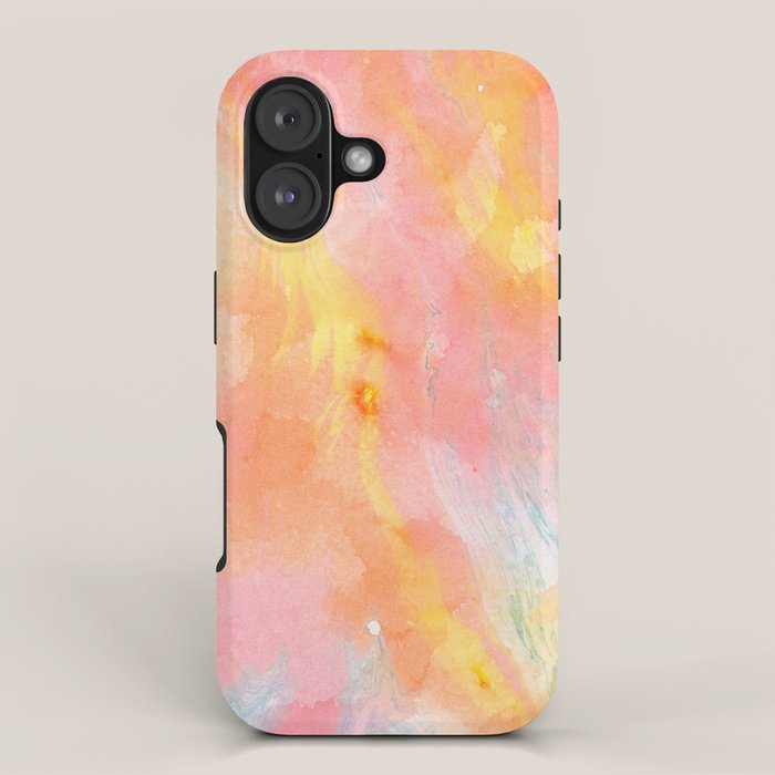 Abundance - abstract pink marbling painting iPhone Case Gallery Image 1