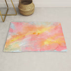 Abundance - abstract pink marbling painting Rug Gallery Image 1