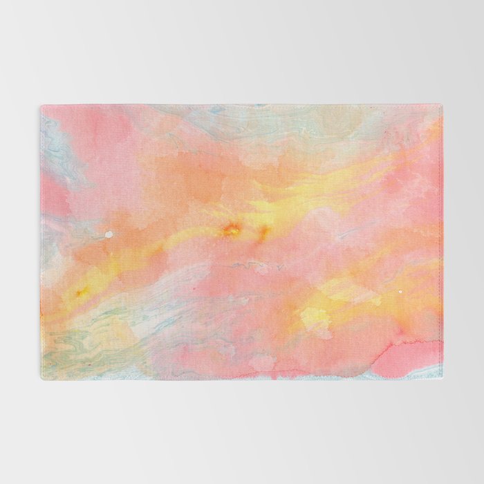 Abundance - abstract pink marbling painting Rug Gallery Image 2