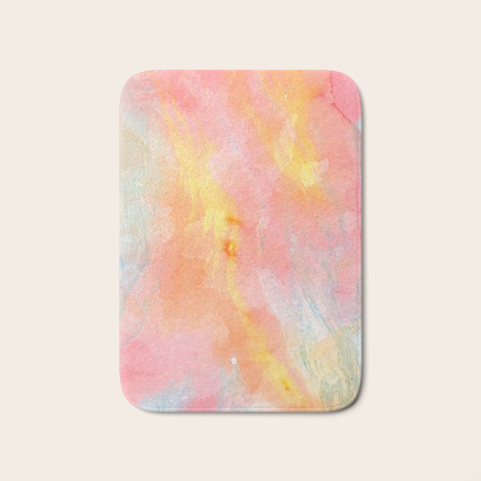 Abundance - abstract pink marbling painting Bath Mat Gallery Image 1
