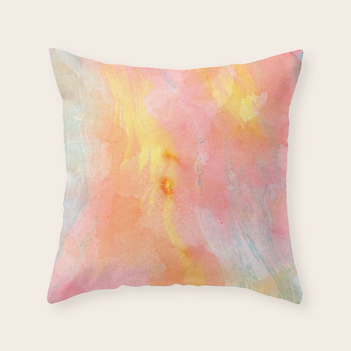 Abundance - abstract pink marbling painting Throw Pillow Gallery Image 6