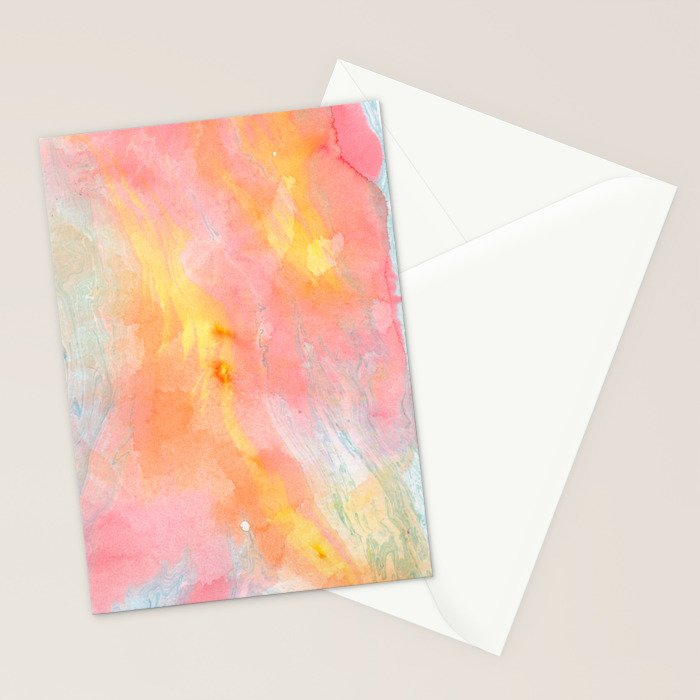 Abundance - abstract pink marbling painting Stationery Card Gallery Image 2