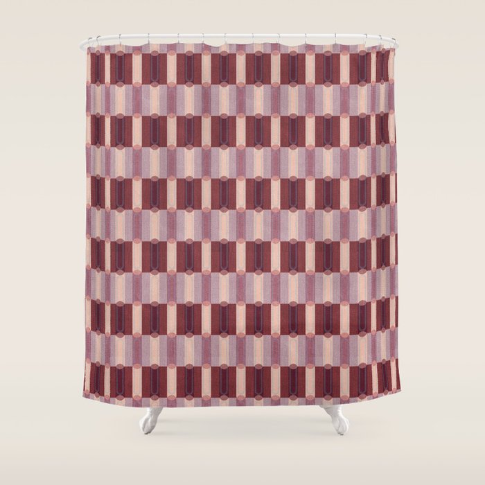 Rounded Stripe Block Shower Curtain