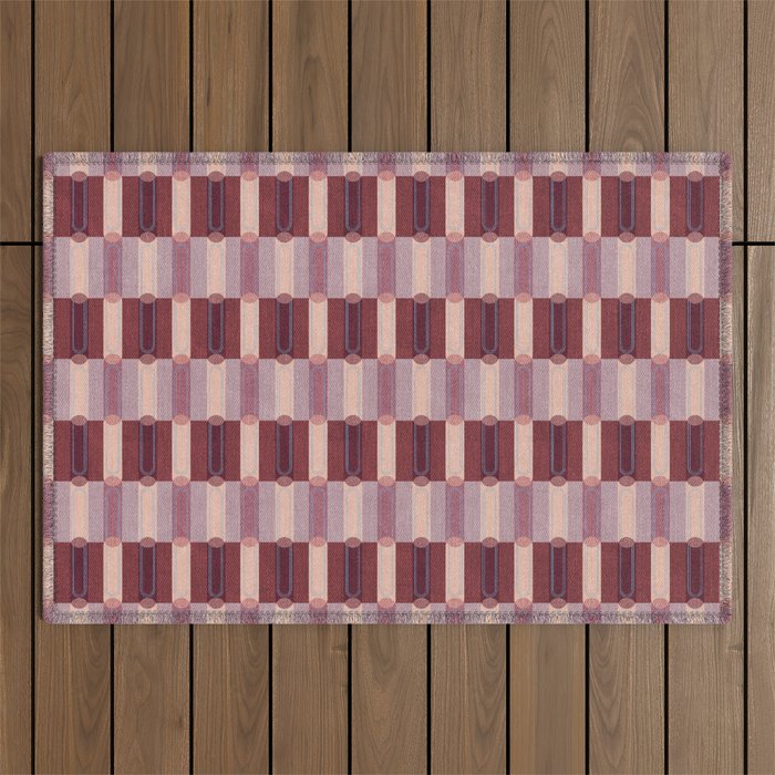 Rounded Stripe Block Outdoor Rug Gallery Image 1