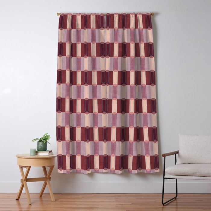 Rounded Stripe Block Window Curtain Gallery Image 1