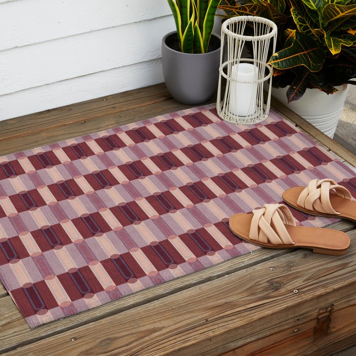 Rounded Stripe Block Outdoor Rug Gallery Image 2