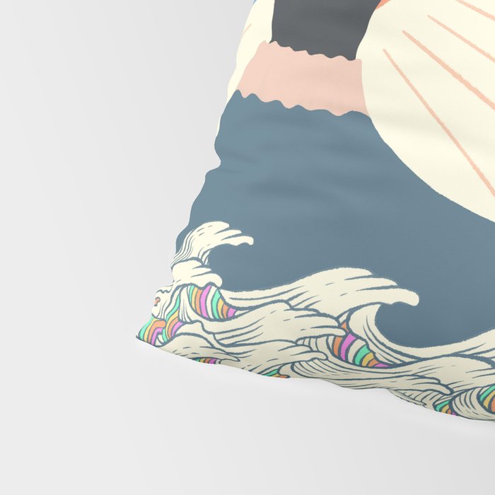 Meowtain cat 5 rainbow wave catzilla  Pillow Sham Gallery Image 4