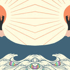 Meowtain cat 5 rainbow wave catzilla  Coffee Mug Gallery Image 2