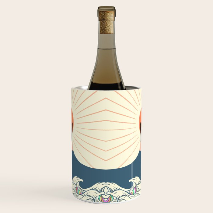 Meowtain cat 5 rainbow wave catzilla  Wine Chiller Gallery Image 1