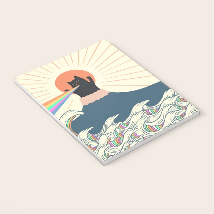 Meowtain cat 5 rainbow wave catzilla  Notebook Gallery Image 3