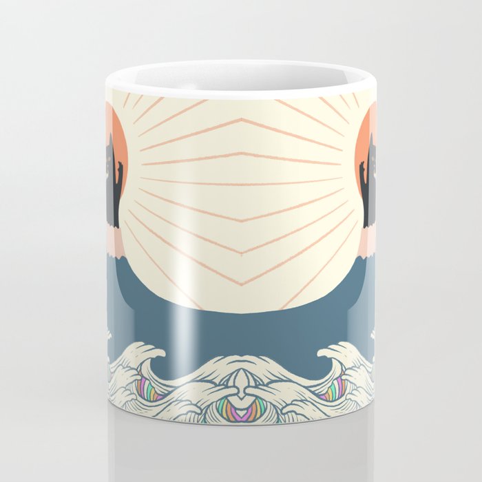 Meowtain cat 5 rainbow wave catzilla  Coffee Mug Gallery Image 4