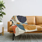 mid century shapes geometric abstract color 3 Throw Blanket Gallery Image 1