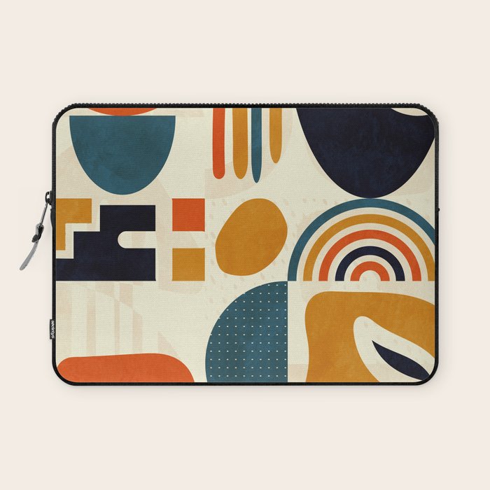 mid century shapes geometric abstract color 3 Laptop Sleeve Gallery Image 1