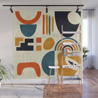 mid century shapes geometric abstract color 3 Wall Mural Gallery Image 1