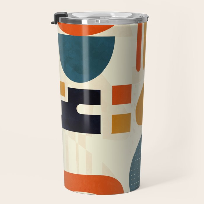 mid century shapes geometric abstract color 3 Travel Mug Gallery Image 3