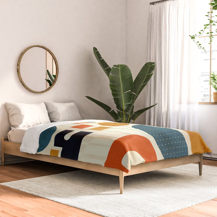 mid century shapes geometric abstract color 3 Comforter Gallery Image 2