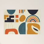 mid century shapes geometric abstract color 3 Welcome Mat Gallery Image 1