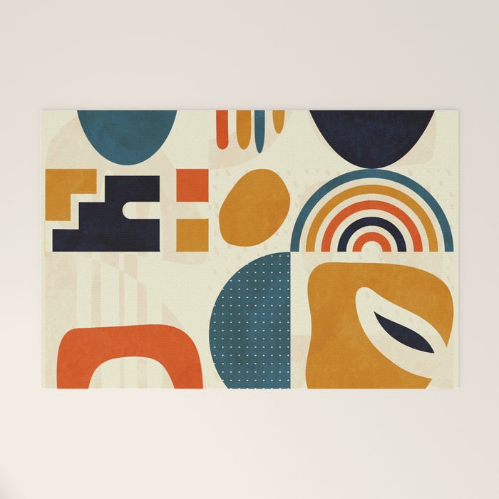 mid century shapes geometric abstract color 3 Welcome Mat Gallery Image 1