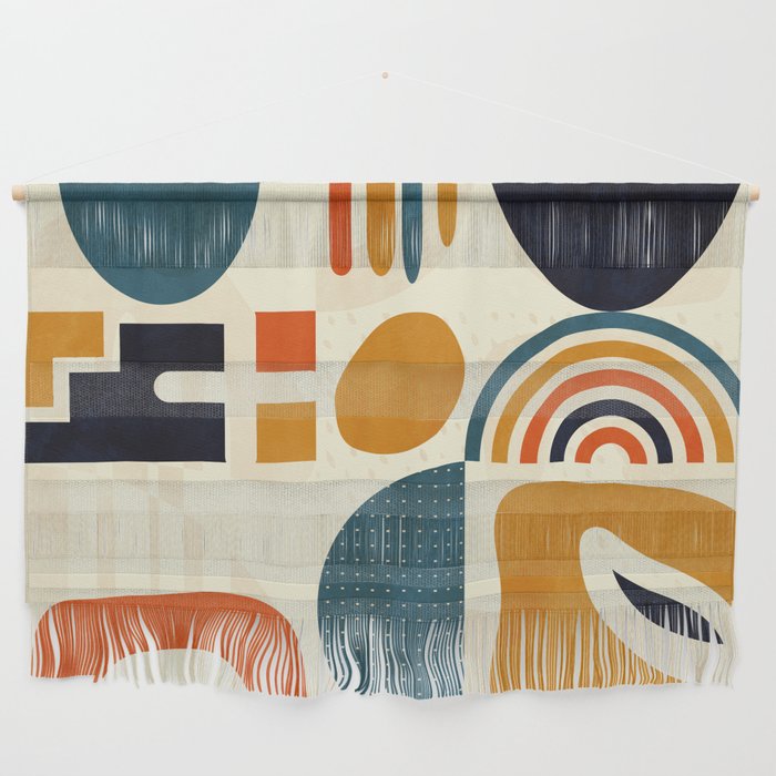mid century shapes geometric abstract color 3 Wall Hanging Gallery Image 1