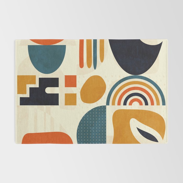 mid century shapes geometric abstract color 3 Rug Gallery Image 2