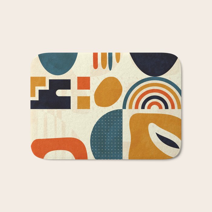 mid century shapes geometric abstract color 3 Bath Mat Gallery Image 1