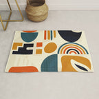 mid century shapes geometric abstract color 3 Rug Gallery Image 1