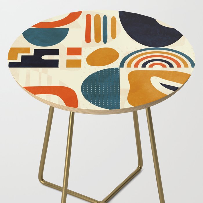 mid century shapes geometric abstract color 3 Side Table Gallery Image 2