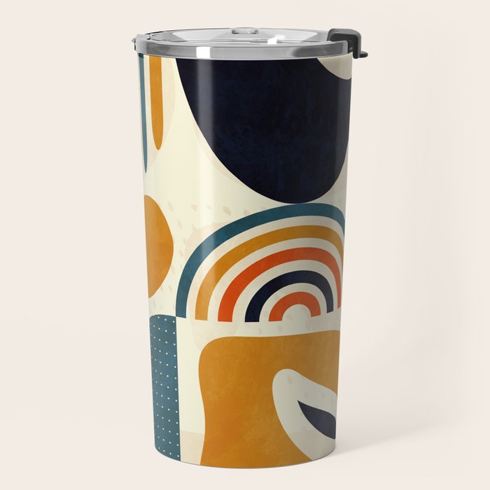 mid century shapes geometric abstract color 3 Travel Mug Gallery Image 2