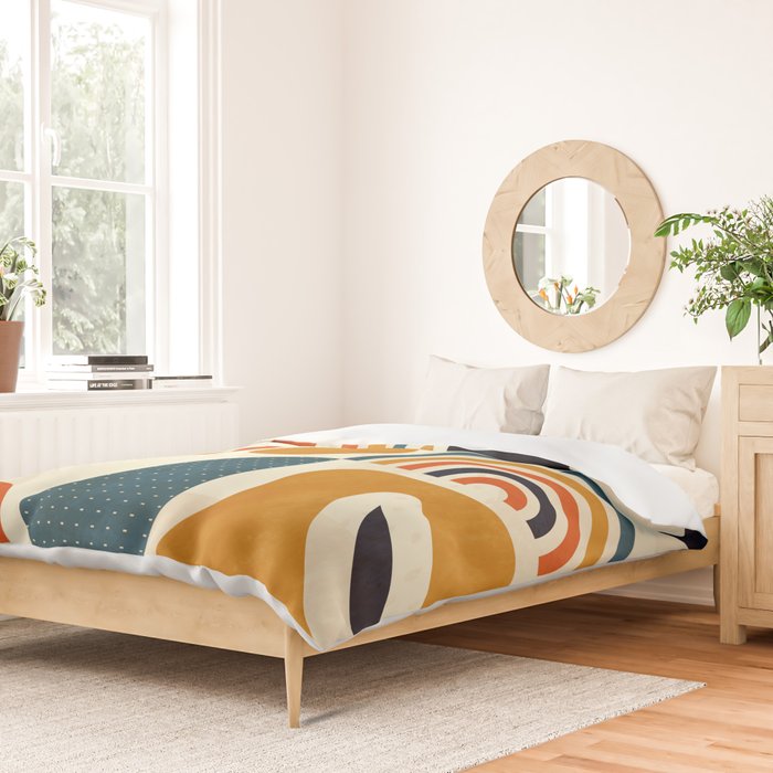 mid century shapes geometric abstract color 3 Duvet Cover Gallery Image 2