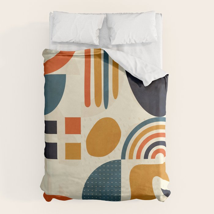 mid century shapes geometric abstract color 3 Duvet Cover Gallery Image 6