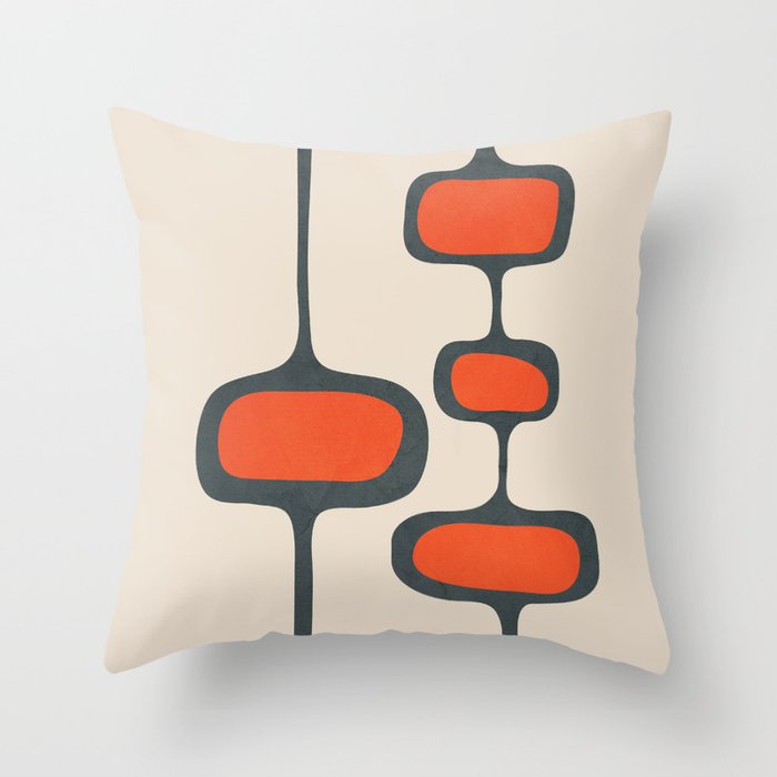 Mid-Century Modern Abstract Art 27 Throw Pillow Gallery Image 6