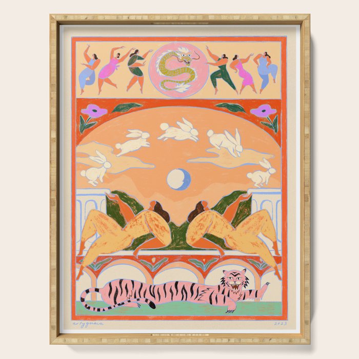Rabbit Jumps Over The Moon Serving Tray Gallery Image 1