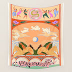 Rabbit Jumps Over The Moon Wall Tapestry Gallery Image 4