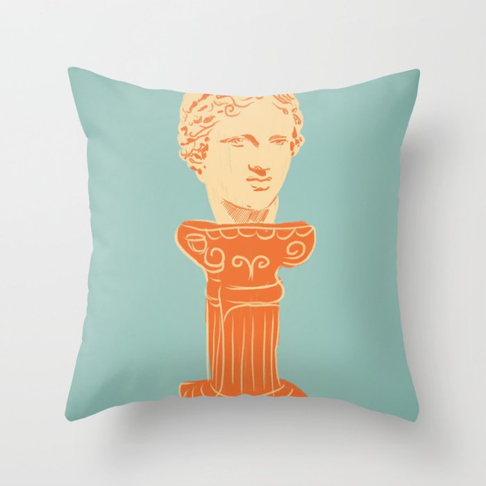 Head on pedestal Throw Pillow Gallery Image 6