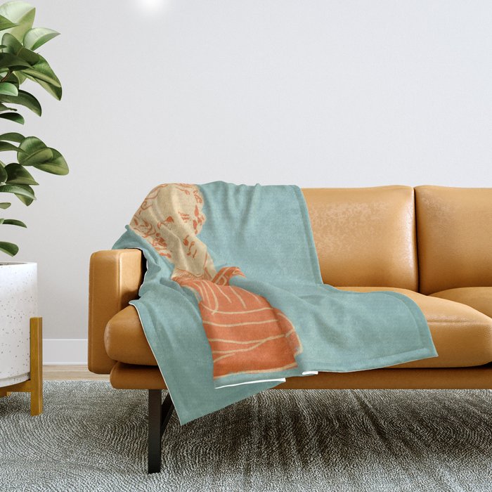 Head on pedestal Throw Blanket Gallery Image 1