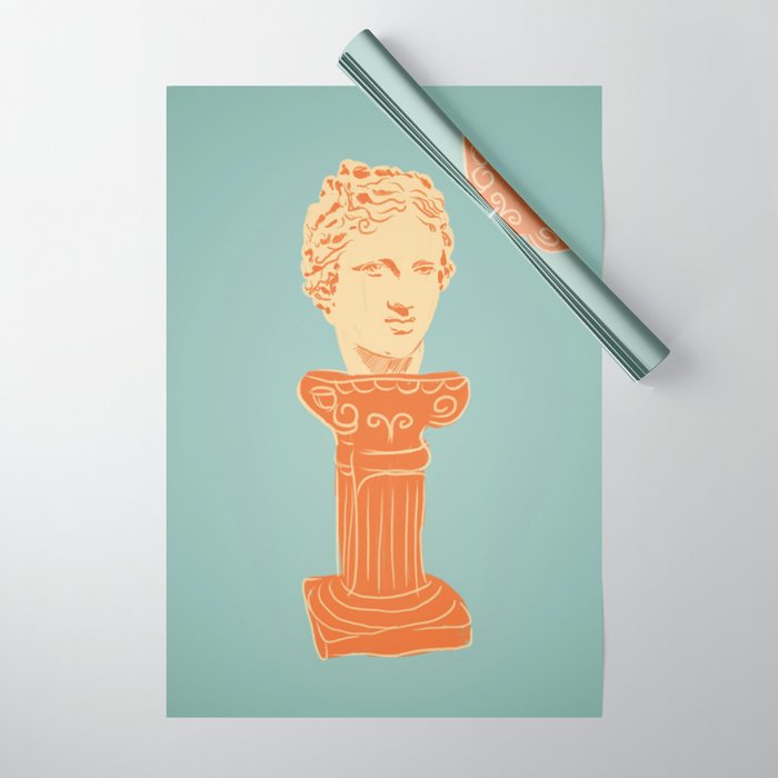 Head on pedestal Wrapping Paper Gallery Image 1