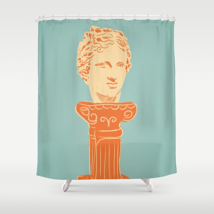 Head on pedestal Shower Curtain Gallery Image 1