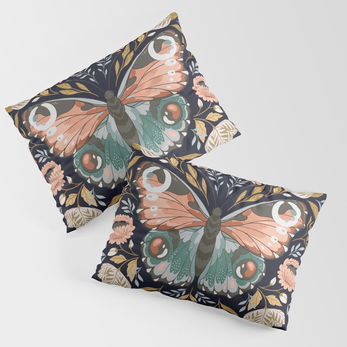 William Morris Butterfly - Midnight Garden Pillow Sham Gallery Image 3