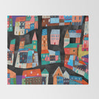 Neon Village Throw Blanket Gallery Image 2