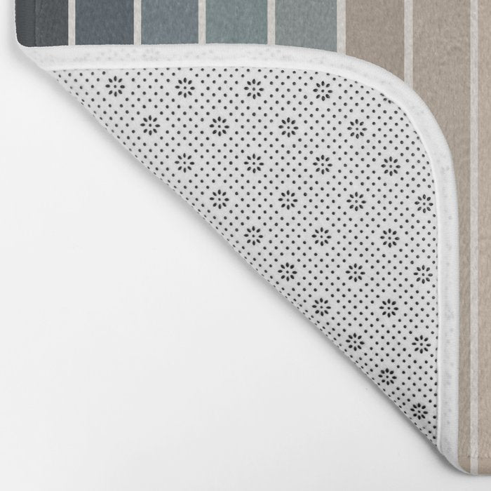 Gradient Arch XXVIII Earthy Blue Mid Century Modern Rainbow Bath Mat Gallery Image 2