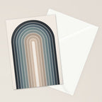 Gradient Arch XXVIII Earthy Blue Mid Century Modern Rainbow Stationery Card Gallery Image 2
