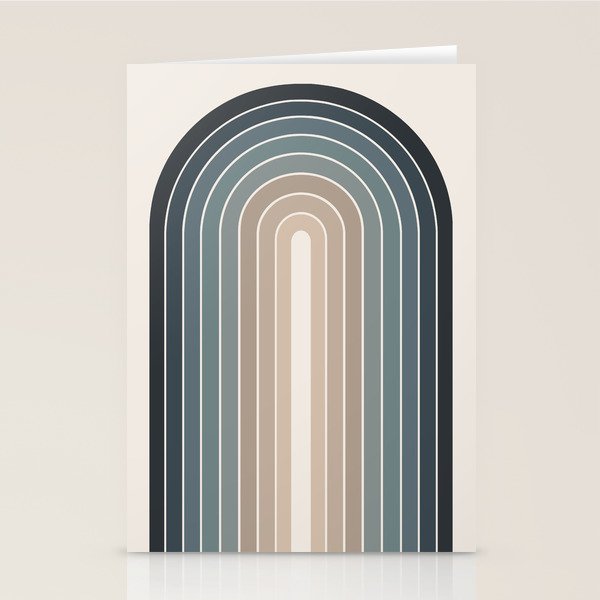 Gradient Arch XXVIII Earthy Blue Mid Century Modern Rainbow Stationery Card Gallery Image 2