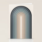 Gradient Arch XXVIII Earthy Blue Mid Century Modern Rainbow Stationery Card Gallery Image 2