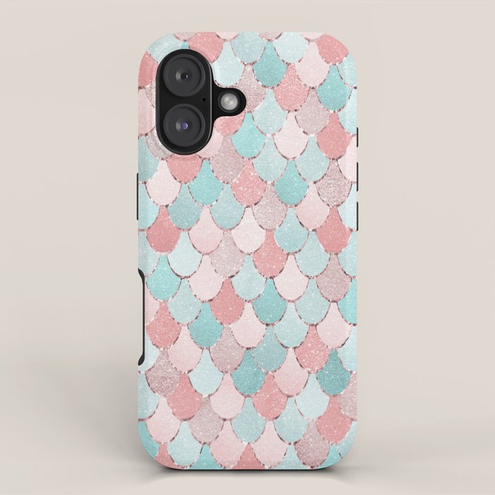 Cute Mermaid Coral and Teal iPhone Case Gallery Image 1